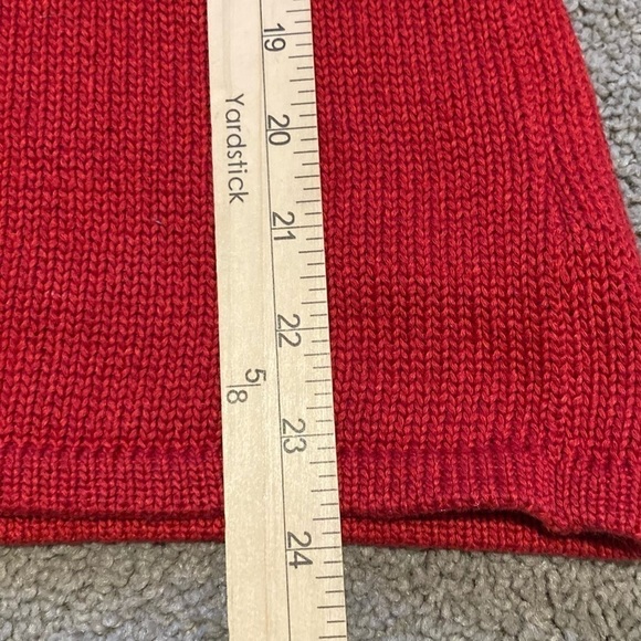 Lauren Ralph Lauren 100% Mercerized Cotton Knitted Red Pullover Sweater Size Lrg - Picture 7 of 8